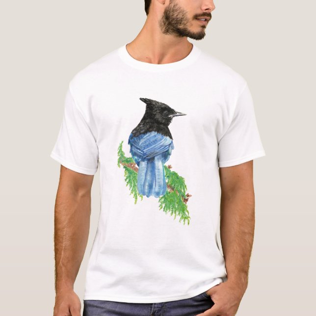 Stellar Jay Bird Arte e Cultura T-Shirt (Vorderseite)