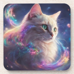 Stellar Kitty - kosmische Katzenkunst Getränkeuntersetzer