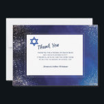 Stellar Night Bar Mitzvah Dankeschön Karte<br><div class="desc">Eine schöne Einladung mit Blautönen mit dem Star of David. (Bild von rawpixel.com auf Freepik). Die Karte lässt sich leicht mit Ihren Formulierungen, Schriftart und Schriftart anpassen. Nicht genau das, was Sie suchen? Alle unsere Produkte können auf Ihre Bedürfnisse zugeschnitten werden, ohne Aufpreis. Kontaktieren Sie uns einfach askcottonlamb@gmail.com. Die Abstimmung...</div>