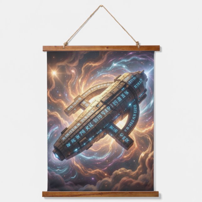 Stellar Path – Journey Through the Universe´5 Wandteppich Mit Holzrahmen (Vorderseite)