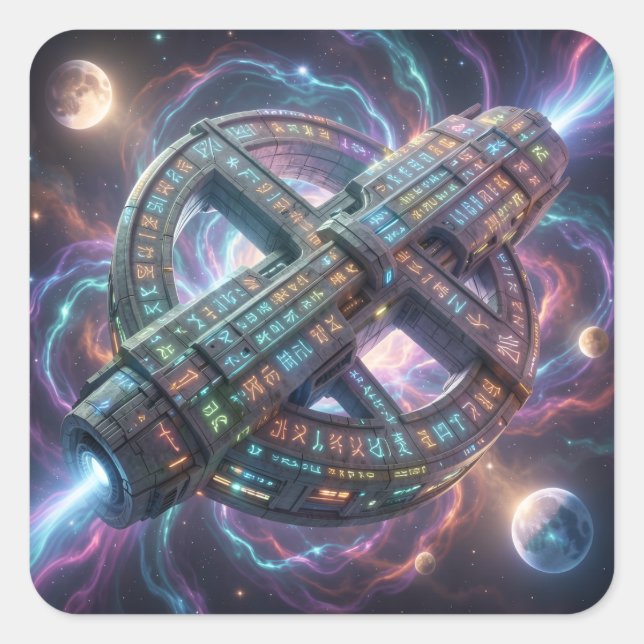 Stellar Path – Journey Through the Universe´8 Quadratischer Aufkleber (Vorderseite)