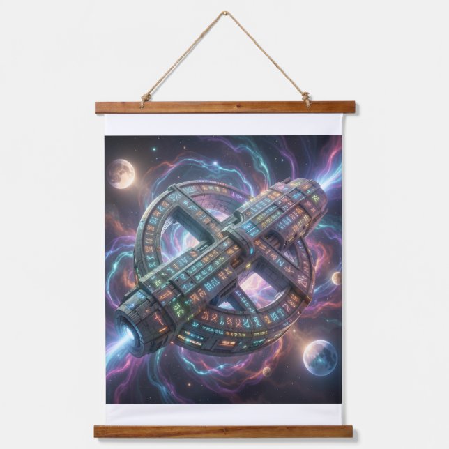 Stellar Path – Journey Through the Universe´8 Wandteppich Mit Holzrahmen (Vorderseite)