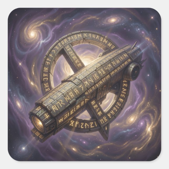 Stellar Path – Journey Through the Universe´9 Quadratischer Aufkleber (Vorderseite)