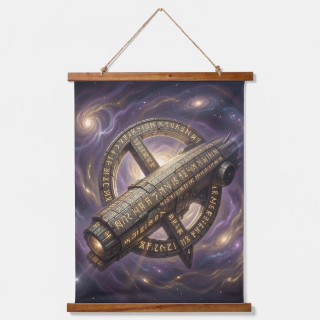 Stellar Path – Journey Through the Universe´9 Wandteppich Mit Holzrahmen (Vorderseite)