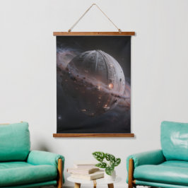 Stellar Path – Journey Through the Universe Wandteppich Mit Holzrahmen