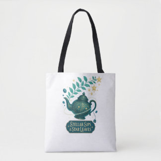 Stellar Sips & Star Blätter Tote Tasche