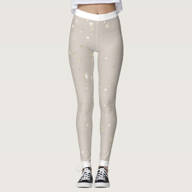 Stellar Style: Glittery Star Leggings (Vorderseite)