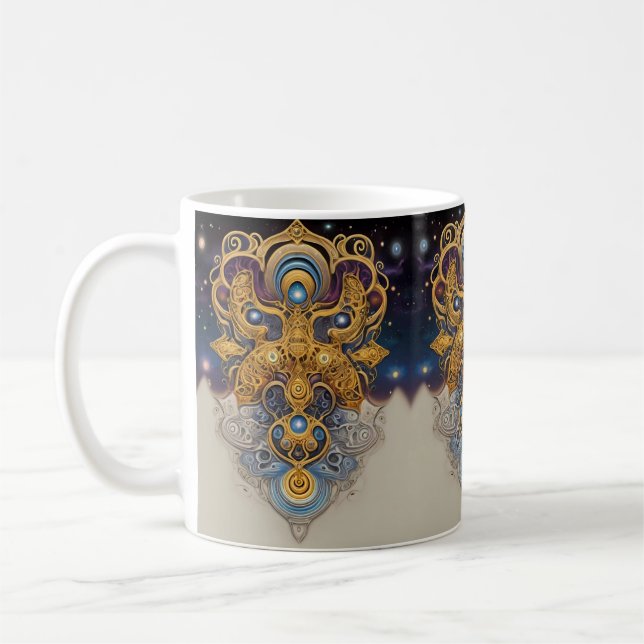 Stellar Symmetrie: Kosmische Ornamentation Kaffeetasse (Links)