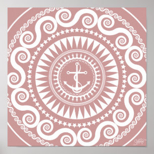 StellaRoot Anker-unten Baby lila Preppy Poster