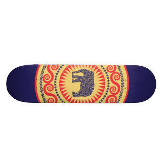 StellaRoot Elephant Vintag Burnt Damask Skateboard