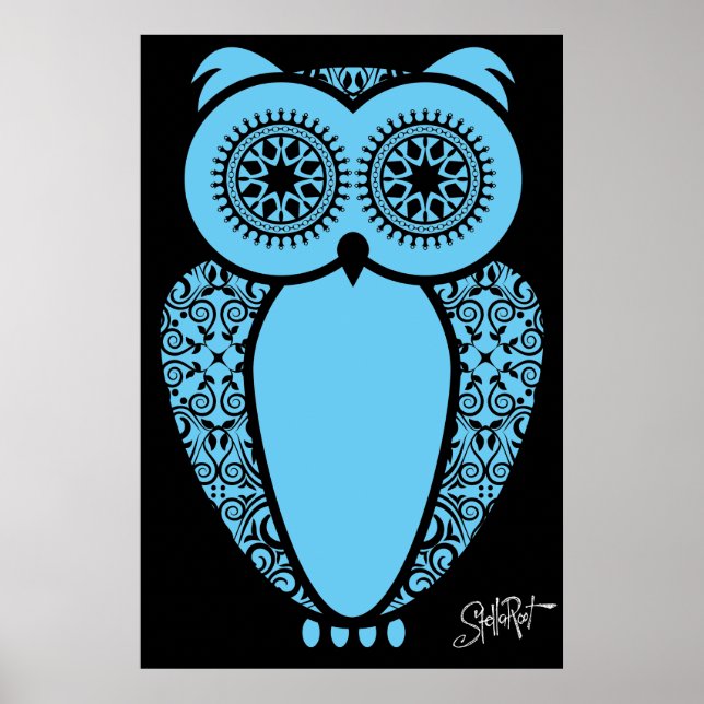 StellaRoot Hoot Owl Vintag Print Poster (Vorne)