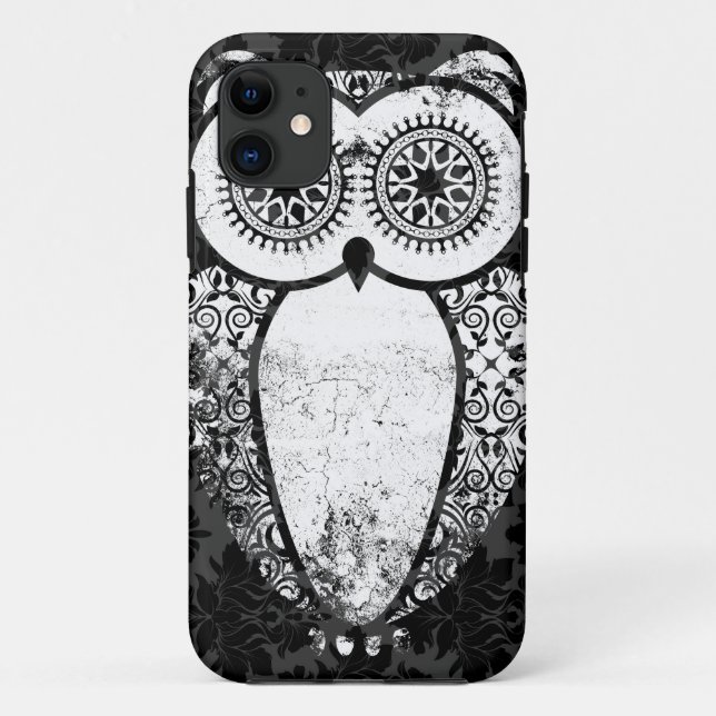 StellaRoot Hootie Eulen-Damast-Schmutz Case-Mate iPhone Hülle (Rückseite)