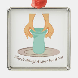 Stelle für einen Topf Silbernes Ornament