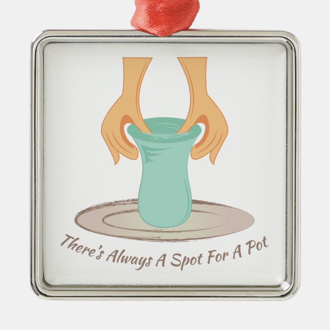 Stelle für einen Topf Silbernes Ornament (Vorne)