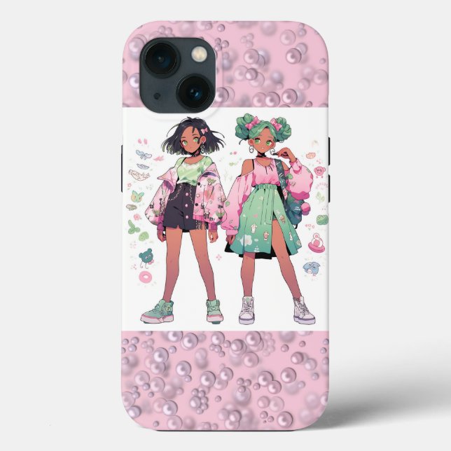 Stellen der weißen rosa Perlen auf rosa Samt Case-Mate iPhone Hülle (Rückseite)