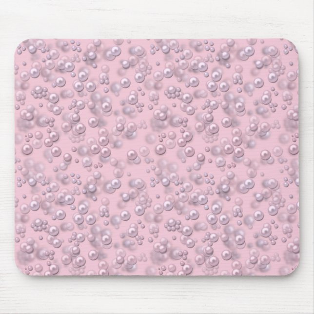 Stellen der weißen rosa Perlen auf rosa Samt Mousepad (Vorne)