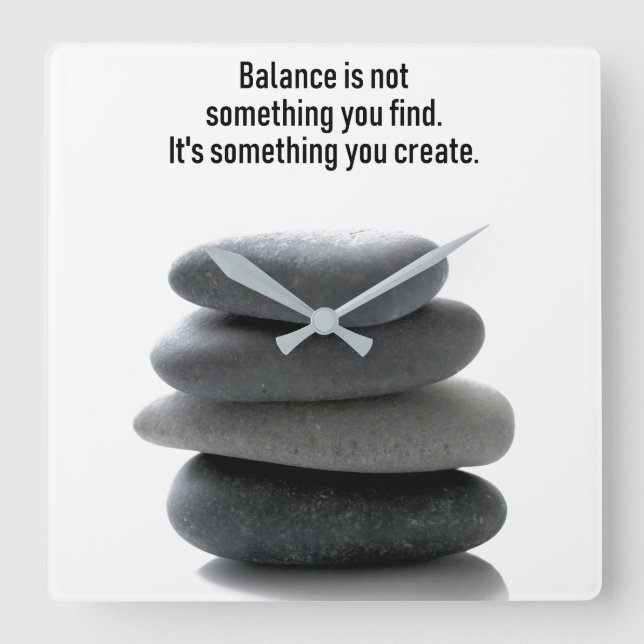 Stellen Sie Balancen-quadratische Wanduhr her (Vorderseite)