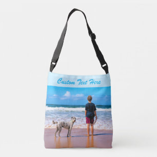 Stellen Sie das Foto-Crossbody-Bag mit Text ein. Tragetaschen Mit Langen Trägern