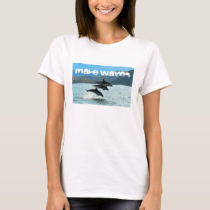 Stellen Sie den T - Shirt der Wellen-Delphine