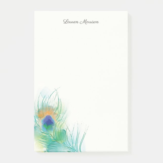 Stellen Sie die Eigenschaft Wasserfarbenparkfeder  Post-it Klebezettel (Vorderseite)