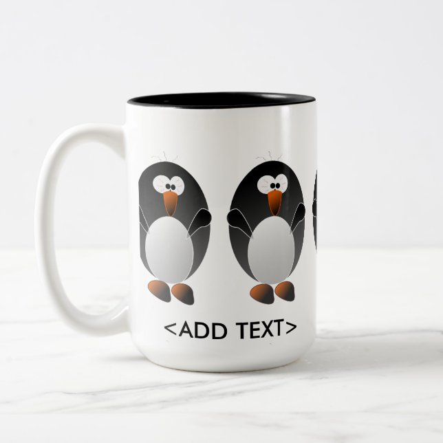 Stellen Sie einen Linux-Pinguin her Zweifarbige Tasse (Links)