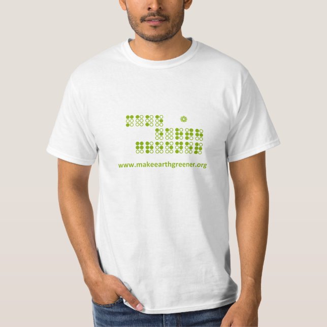 stellen Sie Erde grüneren Blindenschrift-T - Shirt (Vorderseite)
