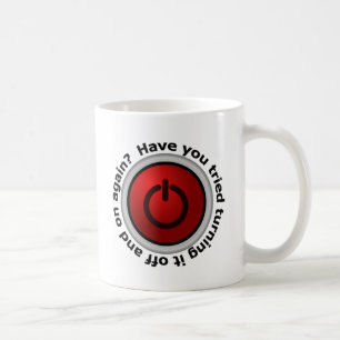 Stellen Sie es an u. - Knopf-Logo ab Kaffeetasse