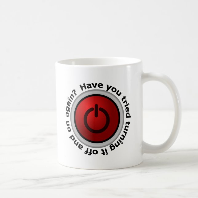 Stellen Sie es an u. - Knopf-Logo ab Kaffeetasse (Rechts)