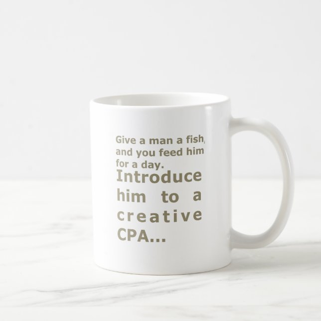 Stellen Sie ihn zu kreativen CPA vor Kaffeetasse (Rechts)