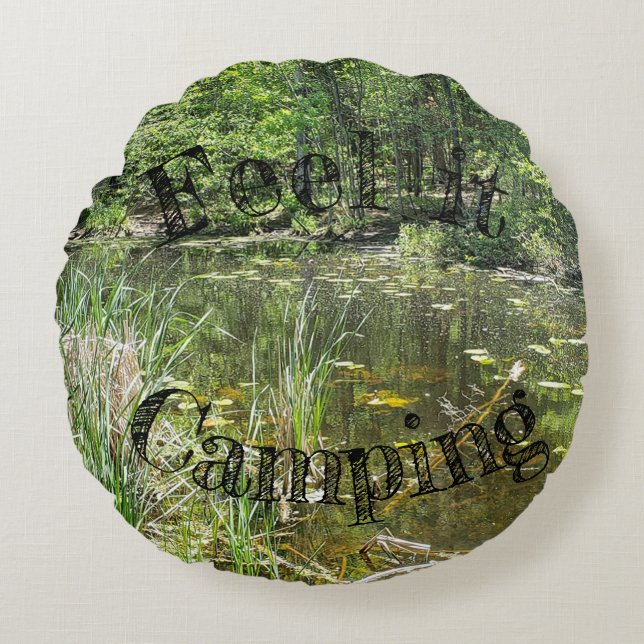 Stellen Sie Ihr Camping personalisiertes Kissen ei (Vorderseite)