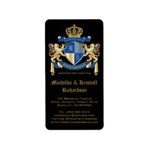 Stellen Sie Ihr eigenes Wappen blaues Adressaufkleber