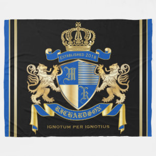 Stellen Sie Ihr eigenes Wappen blaues Fleecedecke