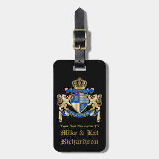Stellen Sie Ihr eigenes Wappen blaues Gepäckanhänger