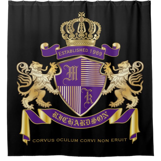 Stellen Sie Ihr eigenes Wappen Duschvorhang (Vorderseite)
