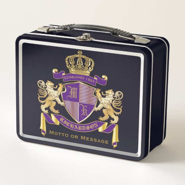 Stellen Sie Ihr eigenes Wappen Metall Lunch Box (Vorderseite)