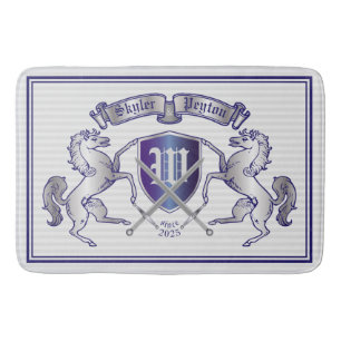 Stellen Sie Ihr eigenes Wappen silbernes Badematte