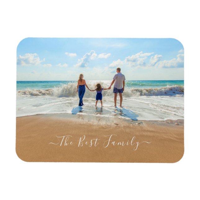 Stellen Sie Ihr Familienmagnet-Geschenk mit Text e Magnet (Horizontal)