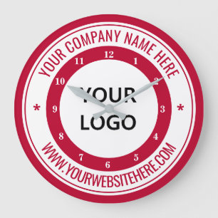 Stellen Sie Ihr Firmenlogo und Text-Business-Uhr e Große Wanduhr