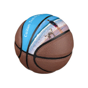 Stellen Sie Ihr Foto-Basketballgeschenk mit Text e Mini Basketball