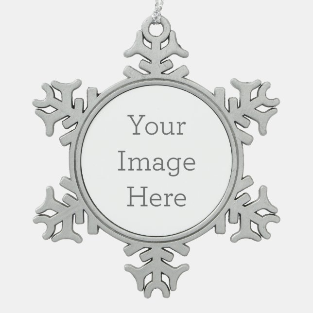 Stellen Sie Ihre eigene Verzierung her Schneeflocken Zinn-Ornament (Vorderseite)