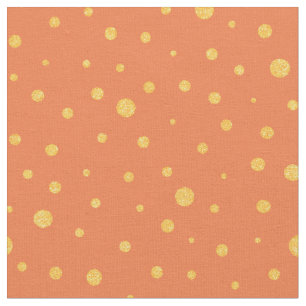 Stellen Sie Ihre eigenen Goldpolka-Punkte in Orang Stoff