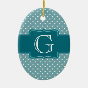 Stellen Sie Ihre eigenen mit Monogramm aquamarinen Keramik Ornament