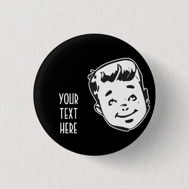 STELLEN SIE IHRE EIGENEN RETRO JUNGEN-GESCHENKE BUTTON (Vorderseite)