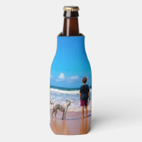 Stellen Sie Ihre Foto Flasche Cooler mit Text ein.