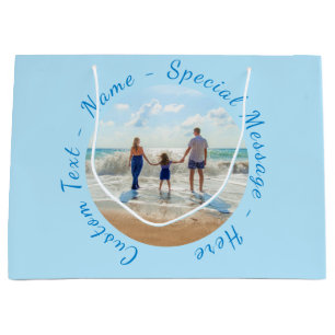 Stellen Sie Ihre Foto-Geschenktasche mit Textname Große Geschenktüte
