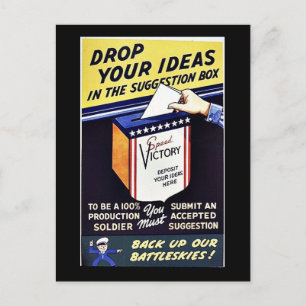Stellen Sie Ihre Ideen im Vorschlagskasten ein Postkarte