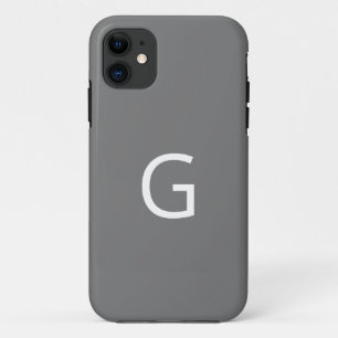 Stellen Sie Ihre Monogramm, weiß auf Grau ein. Case-Mate iPhone Hülle