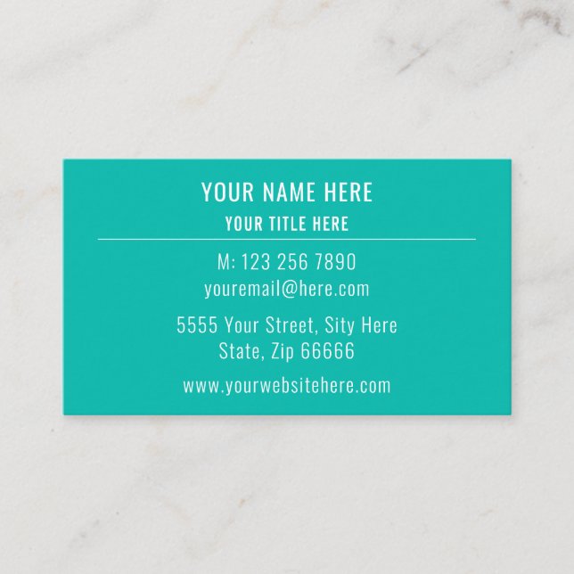 Stellen Sie Ihren Logo-Namen Business Card Aqua-Fa Visitenkarte (Vorderseite)