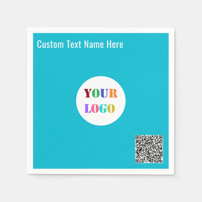 Stellen Sie Ihren Logo-Text und den QR-Code auf Bu Serviette (Vorderseite)