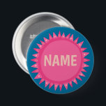 STELLEN SIE IT Pink Blue Sunshine Name-Tag EIN Button<br><div class="desc">Dekorieren Sie Ihr Outfit mit diesem coolen Kunstknopf. Macht ein großartiges Geschenk! Sie können ihn anpassen und auch Text hinzufügen. Karo in meinem Shop für viel mehr Farben und Muster! Lass mir Bescheid,  wenn du auch etwas Gewohntes willst.</div>